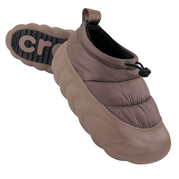 Crocs Overpuff Shorty Truffle Slip-ons NWT Women’s Size 8 Mens Size 6 - Picture 1 of 9